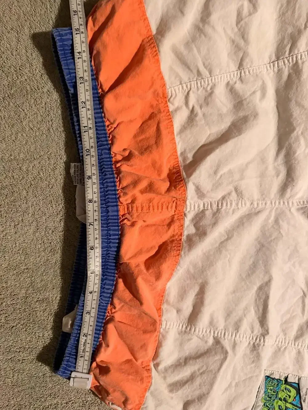 Pacific Sunwear Swim Shorts Size L (36-38) White Orange Blue 1990s Vintage